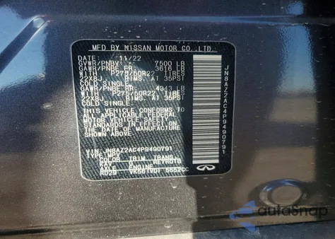 2023 Infiniti Qx80 Luxe z USA, uszkodzony, nr VIN JN8AZ2AC4P9490791